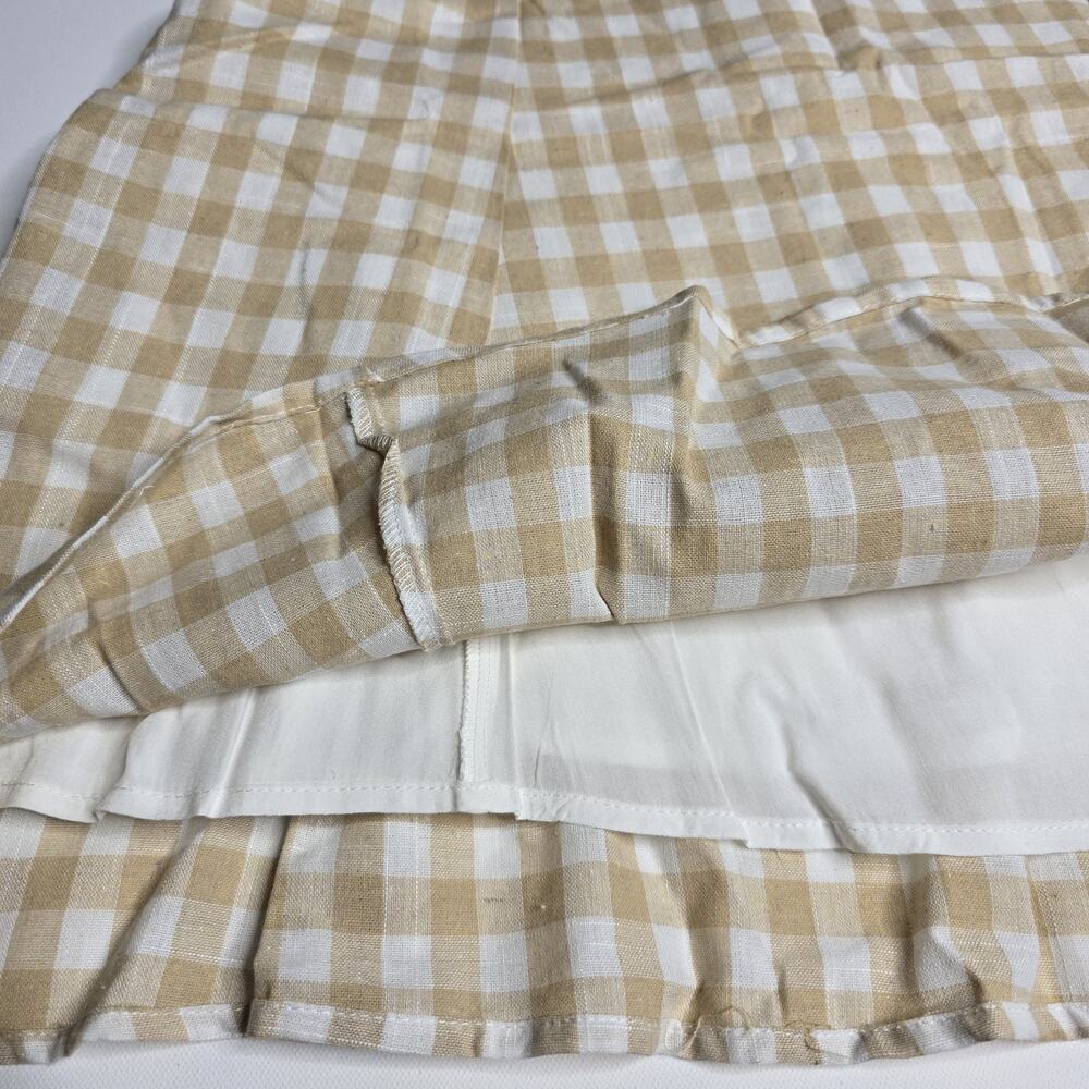 Promesa Gingham Mini Dress L Tan White Plaid Bustier Fit Flare Cottagecore NWT - Picture 15 of 15